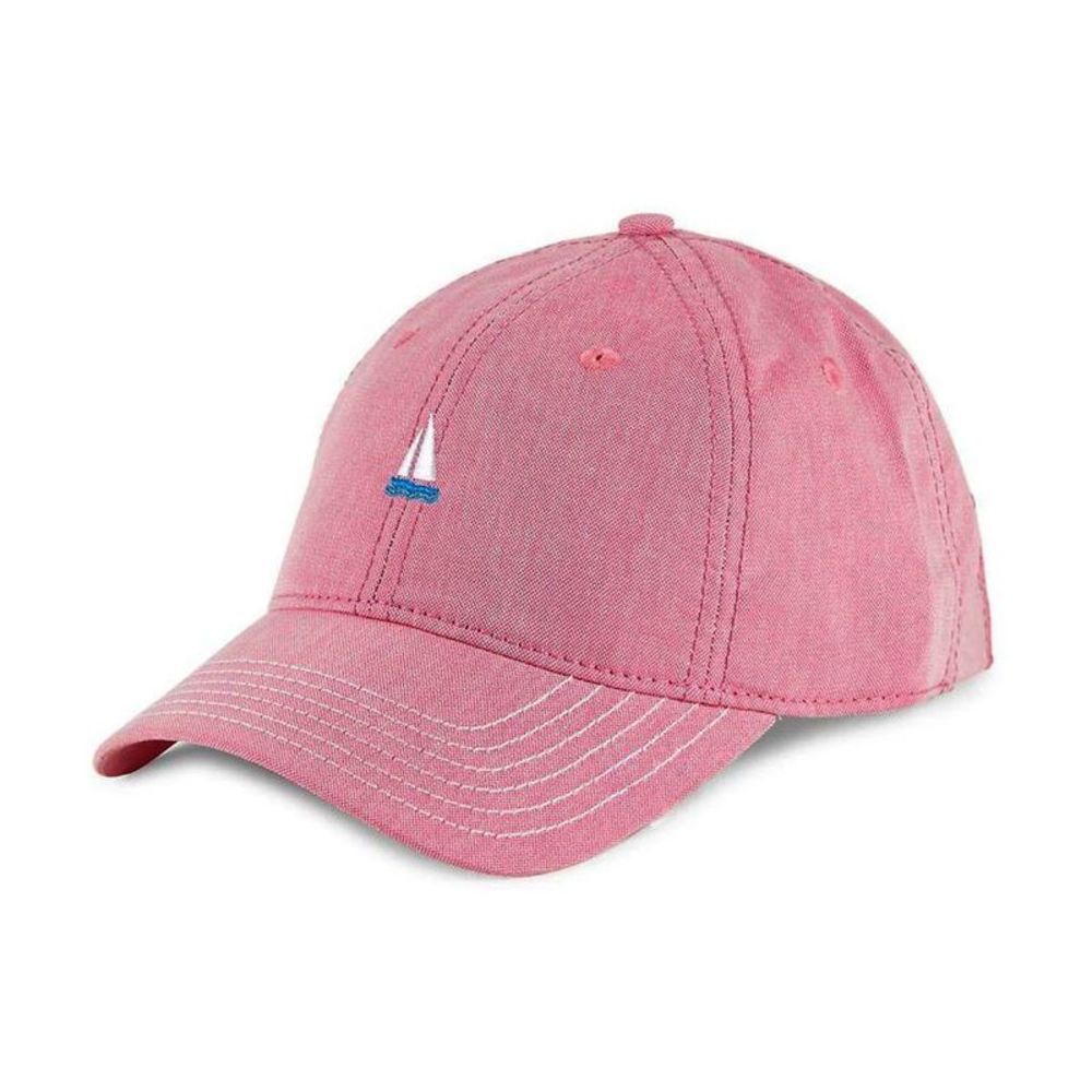 Block Headwear Embroidered Sailboat Oxford 6 Panel Baseball Cap, Pink